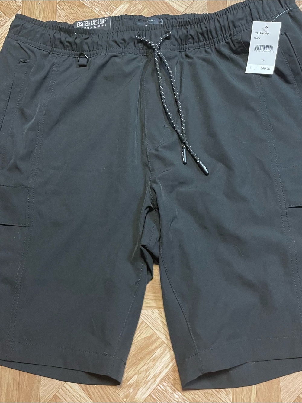 Tahari Black Elastic Waist Cargo Shorts